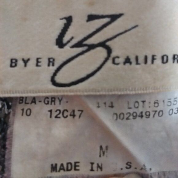 Vintage Top Women's IZ Byer Sleeveless Metallic Scale Print Gray Silver Black M - Picture 9 of 11